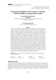 Pdf Feminism Thoughts In 20th And 21st Century Literary Works A Comparative Study
