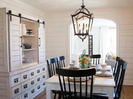 These are the best lantern pendant lights on the market to brighten your kitchen, living room or dining room. White Dining Room With Shiplap Walls Large Buffet And Hutch And Country Lantern Chandelier Hgtv