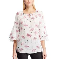 Womens Chaps Floral Tiered Sleeve Top In 2019 Women