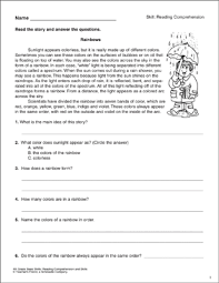 Free printable reading comprehension worksheets for grade 1 to grade 5. Rainbows Reading Comprehension Passage With Questions Printable Texts Skills Sheets