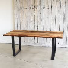 Attaching the legs to the table this way will allow for small movements in the wood as it expands and contracts with humidity over time. Industrial Modern Dining Table U Shaped Metal Legs What We Make