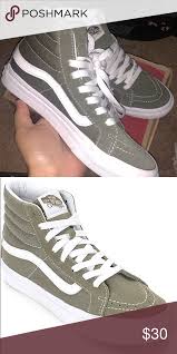 Vans Skate Hi Olive Green Skate His Worn Once Size 4 5 Men 6 In Women Vans Shoes Vans Vans Skate Hi Clothes Design