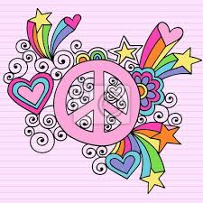 Wall Mural Peace Sign Groovy Psychedelic Retro Doodles Peace Sign Art Notebook Doodles Peace And Love