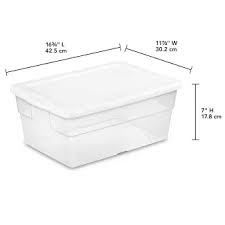 Sterilite 16qt Clear Storage Box With Lid White Sterilite Wire Closet Shelving Storage Boxes