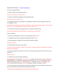 Answers to evolution webquest andema de. Peppered Moth Webquest