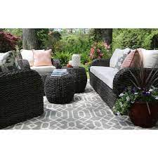 Ae Outdoor Sanford 6 Piece Seating Group With Cushions Wicker Patio Set Outdoor Deck Furniture Pool Furniture
