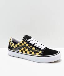 Inspired by creativity, authenticity & passion. Vans Old Skool Pro Checkerboard Black Gold Skate Shoes Zumiez