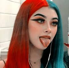 Harley Split Dyed Hair Split Hair Aesthetic Hair
