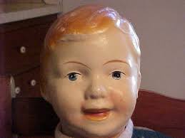 Old Boy Doll Composition Head Molded Hair Hands Disk Jointed Straw Stuffed  Body