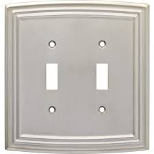 Hampton Bay Nickel 2 Gang Toggle Wall Plate 1 Pack W36399 Sne U The Home Depot