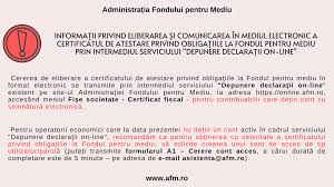 Depuneţi cererea pentru eliberarea certificatului de atestare fiscală online pentru a depune cererea de eliberare a. Administratia Fondului Pentru Mediu Fotos Facebook