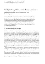 Maybe you would like to learn more about one of these? Pdf Meaningful Literacy Writing Poetry In The Language Classroom