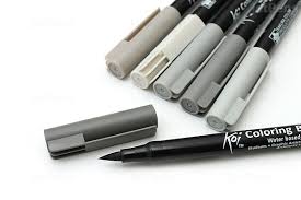 Sakura Koi Coloring Brush Pen 6 Gray Color Set Jetpens