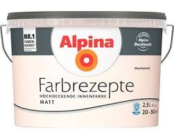 Alpina Farbrezepte Muschelweiss Matt 2 5 L Alpina Farbrezepte Alpina Wandfarbe Innenfarbe