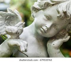 White Sleeping Angel Statue Stock Photo 1182408349
