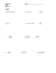 In order, pls read thoroughly. Fillable Online Algebra 2b Unit 7 Review B Name Simplify 1 Fax Email Print Pdffiller
