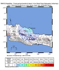 Gempa guncang selatan banten, kekuatannya capai m 5,1 episenter gempa bumi terletak pada koordinat 7,4 ls dan. Gempa Tektonik Indramayu Episentrum Di Lelea Radarcirebon Com