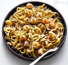 Season both sides with salt and pepper. Pasta With Pesto And Scallops Recipe Allrecipes