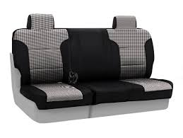 Coverking Rear 60 40 Bench Custom Fit Seat Cover For Select Chrysler Pt Cruiser Models Neosupreme Houndstooth With Black Sides