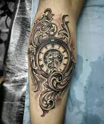 Clock Tattoos For Men Pocket Watch Tattoos Clock Tattoo Filigree Tattoo