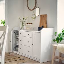 Hauga Buffet Blanc 551 8x331 8 140x84 Cm Ikea White Sideboard Dinning Room Decor Adjustable Shelving