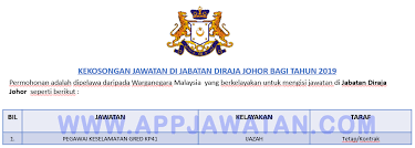 Jawatan kosong uitm kampus pasir gudang johor. Jawatan Kosong Terkini Di Jabatan Diraja Johor Appjawatan Malaysia