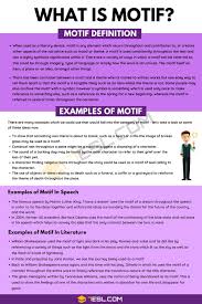 Motif Definition And Examples Of Motif In Speech Literature 7 E S L In 2020 English Writing Skills Writing Promts Writing Skills