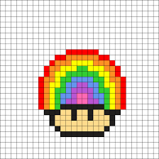 Rainbow Mushroom By Tashar H On Kandi Patterns Perler Patterns Perler Bead Art Perler Bead Patterns