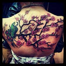 Peacock And Cherry Blossoms Tattoo By Hung At Hung S Tattoo Parlor Tattoos Cherry Blossom Tattoo Blossom Tattoo