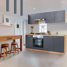 Respekta Singlekuche Kb210bge 210 Cm Grau Bauhaus