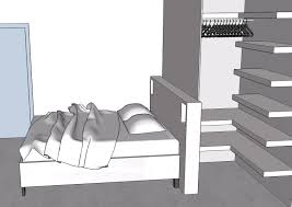 Le Dressing Est Construit A L Arriere De La Tete De Lit Il Est Divise En 2 Parties Symetriques Tete De Lit Dressing Chambre Etroite Chambre Parentale Grenier