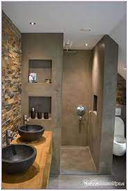 Tiny apartment designed for a couple in turkey relies on white and blue. Amazing Bathroom Shelves Ideas Concrete Bathroom Bathroom Design Small Amazing Bathrooms