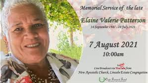 Memorial Service of the late Elaine Valerie Patterson
