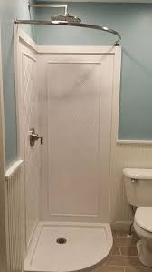 At lowe's, we have a variety of rod types, including curved tension shower rods, corner shower curtain rods, round shower curtain rods and more. Neo Round Shower Rod 34 Corner Shower Curtain Rod Small Bathroom With Shower Shower Stall