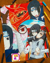 Itachi Fanart Repost My Hands Recovering Guys I Ll Be Able To Make New Drawings Soon Ani Art Naruto Dessin Couleur Dessin Naruto