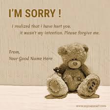 Write Name On Image For Sorry Whatsapp Dp I Have Heart My Girlfriend And Boyfriend So I Would Like To Sorry To Girlfriend Sorry Quotes For Friend Sorry Images