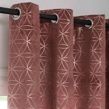 An fenstern im erdgeschoss bietet der stoff einen guten sichtschutz. Rosa Osenvorhang Goldfarben Bedruckt 140x250 1 Vorhang Crazy Gren Maisons Du Monde