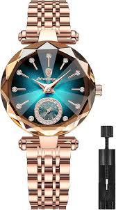 لا لافاريدو ساعات للنساء، ساعات نسائية مع زخرفة كريستالية، ساعات انالوج  بسوار جلد/ستانلس ستيل، مجوهرات بتصميم عتيق رفيع للغاية، هدايا مثالية لها،  بمينا أزرق: اشتري اون لاين بأفضل الاسعار في السعودية -