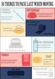 Pack for the new house, not the old one. 10 Things To Pack Last Moving Tips Moving House Tips Moving Day