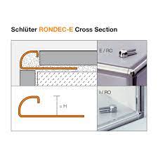 The profile offers a discreet, minimum reveal. Schluter Rondec E Stainless Steel Tile Trim Tiling Supplies Direct