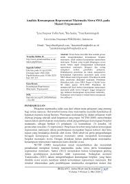 Perangkat pembelajaran kelas 9 ini kami susun dalam 2 semester dan kami jadikan satu folder rar. Pdf Analisis Kemampuan Representasi Matematis Siswa Sma Pada Materi Trigonometri