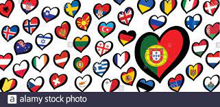 Eerder bereikte ons het droevige nieuws dat tom leeb zich niet zal voegen bij de bevestigde artiesten songfestival 2021. Portugal Eurovision Europa Contest Song 2021 Lustige Euro Landkarte Herz Flagge Logo Symbol Fun Musik Festival Symbol Songfestival Herzen Lander Stock Vektorgrafik Alamy