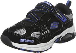 Amazon Com Skechers Kids 90401n Terminal Depot Super Light Up Sneaker Black Royal 5 M Us Toddler Sneakers