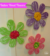 Customize with your choice of colors and styles. Painted Wood Flowers With Button Centers The Happy Housie