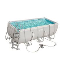 Detachable Rectangular Tubular Pool Bestway Power Steel With Water Treatment Plant 412x201x122 Cm Poolfunstore