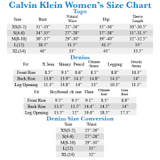 Calvin Klein Size Chart Us Www Bedowntowndaytona Com