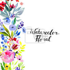 Maybe you would like to learn more about one of these? Aquarelle Fond Floral Bordure De Fleurs Peinte A La Main Bon Peintures Murales Tableaux Vert Bouquet Fleur Myloview Fr