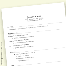 Download free printable simple cv template samples in pdf, word and excel formats. Basic Cv Template Collection In Microsoft Word Format