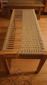 Weave A Bench Diy Dining Chairs Handmade Furniture Design Diy Weaving Woven Furniture