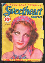 Sweetheart Stories 8/1936-Pretty girl portrait cover-Vina Lawrence-Helen  Aher...